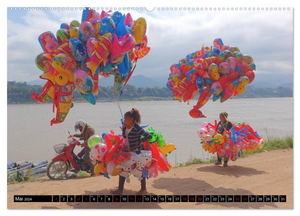 Laos. Life on the Mekong (CALVENDO wall calendar 2024) 