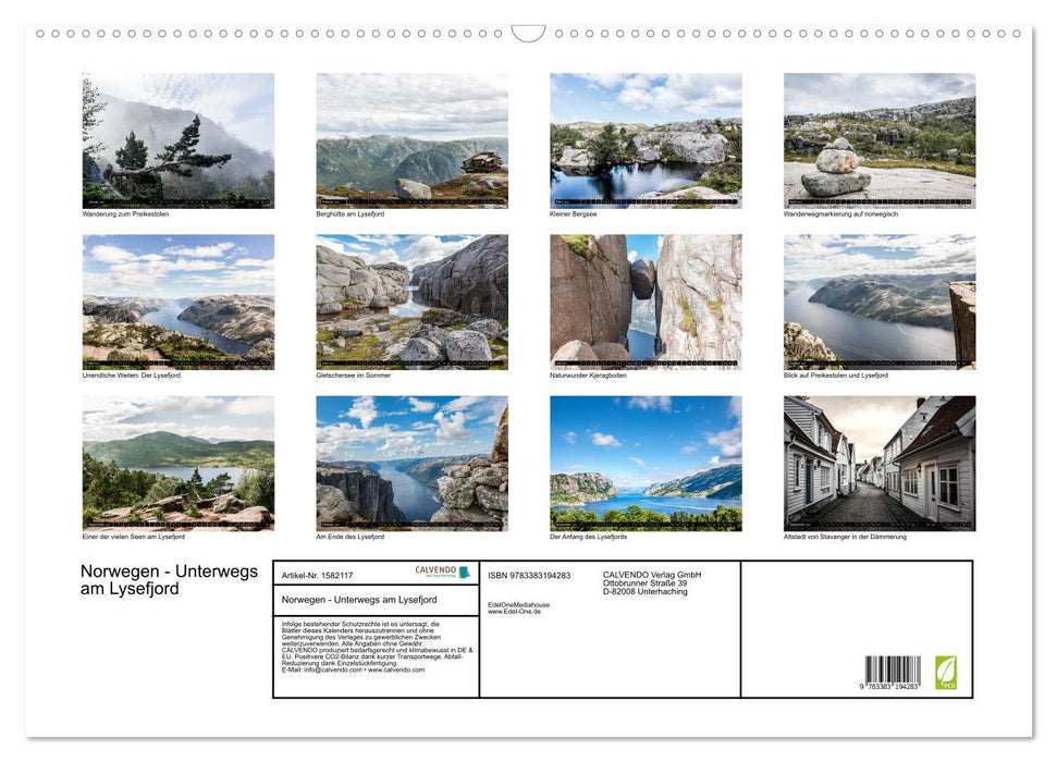 Norway - On the road at the Lysefjord (CALVENDO wall calendar 2024) 