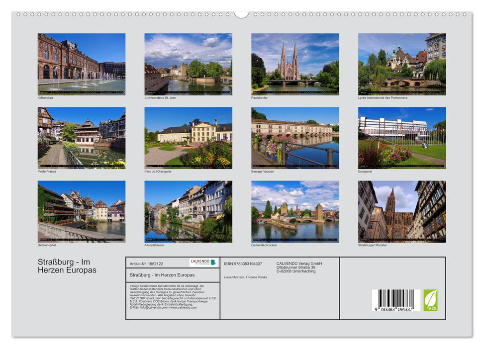 Straßburg - Im Herzen Europas (CALVENDO Premium Wandkalender 2024)