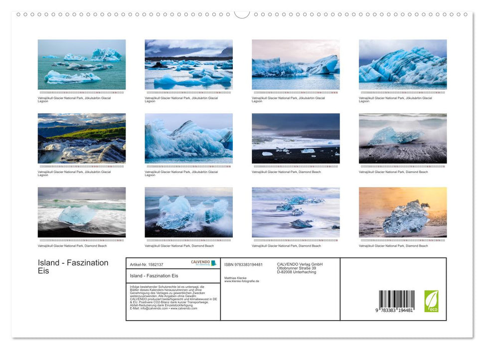 Island - Faszination Eis. Vatnajökull Gletscher (CALVENDO Premium Wandkalender 2024)