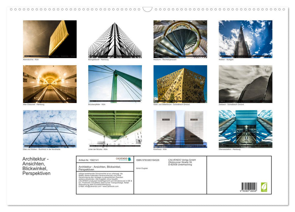 Architecture - vues, perspectives, perspectives (Calendrier mural CALVENDO 2024) 