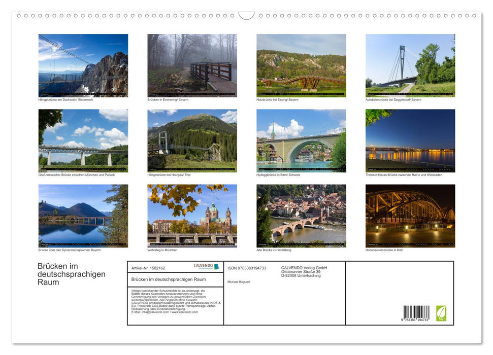 Bridges in German-speaking countries (CALVENDO wall calendar 2024) 