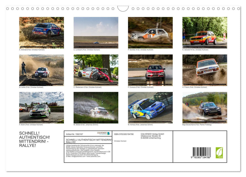 SCHNELL! AUTHENTISCH! MITTENDRIN! - RALLYE! (CALVENDO Wandkalender 2024)