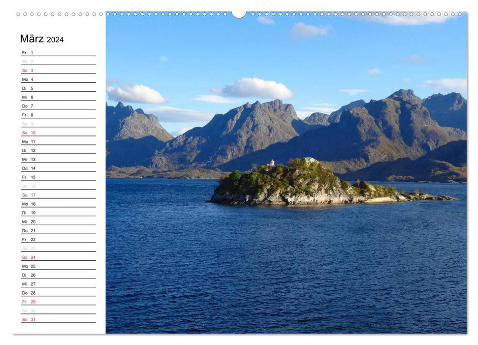 Impressions of Norway along the Hurtigruten (CALVENDO Premium Wall Calendar 2024) 