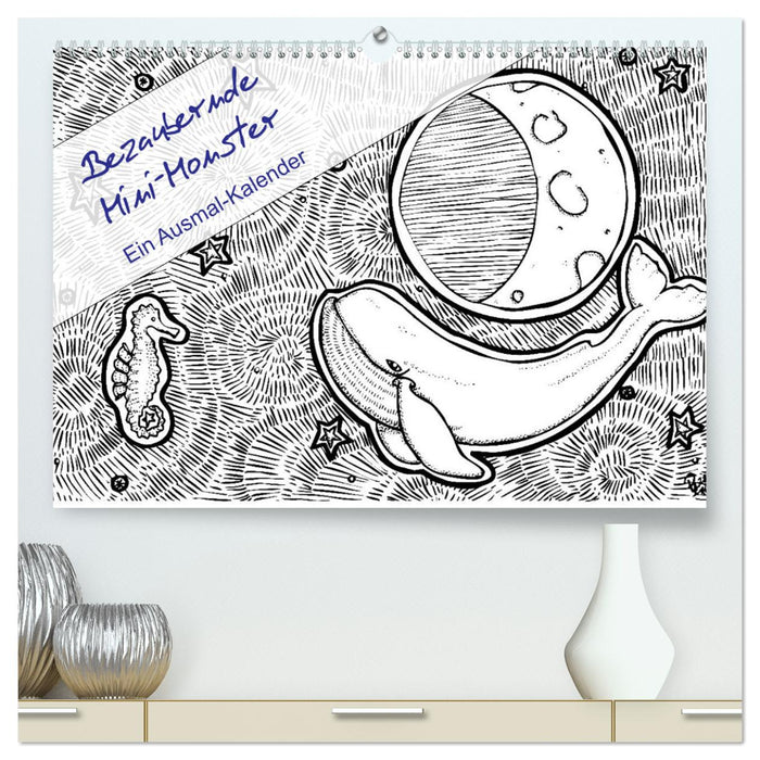 Bezaubernde Mini-Monster - Ein Ausmal-Kalender (CALVENDO Premium Wandkalender 2024)