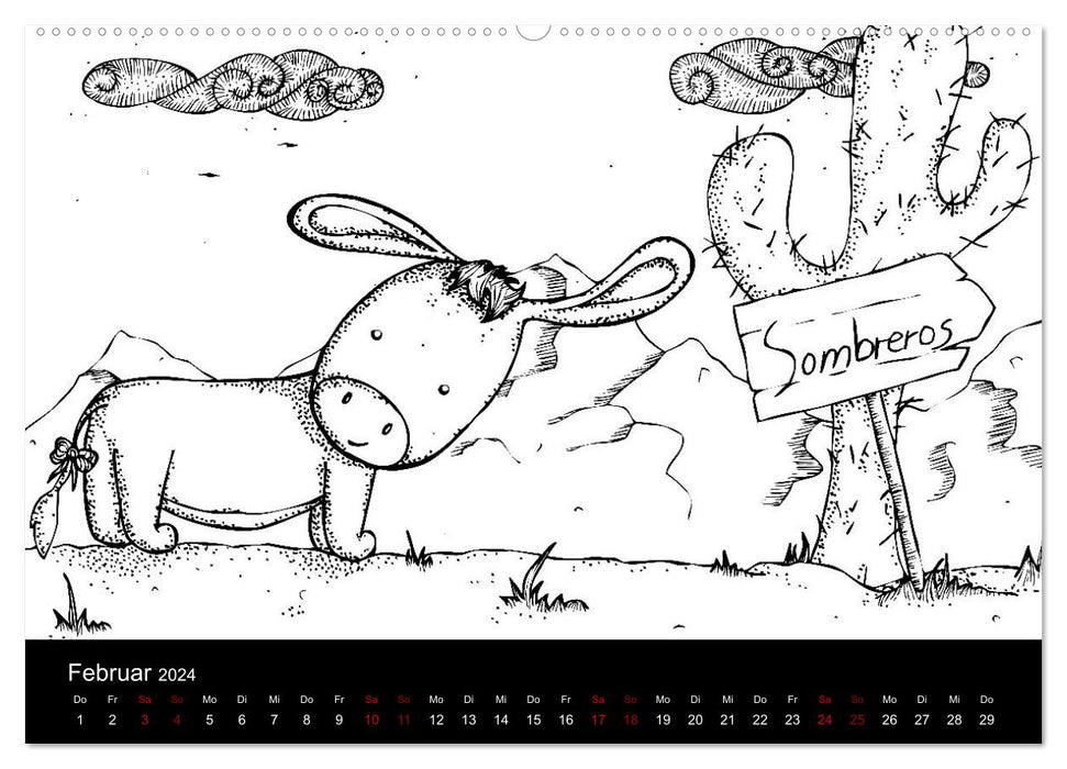 Mini monstres enchanteurs - un calendrier à colorier (CALVENDO Premium Wall Calendar 2024) 