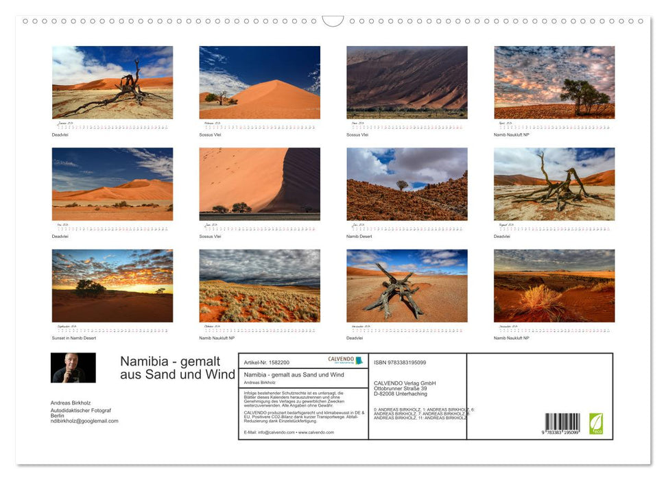 Namibia - painted from sand and wind (CALVENDO wall calendar 2024) 