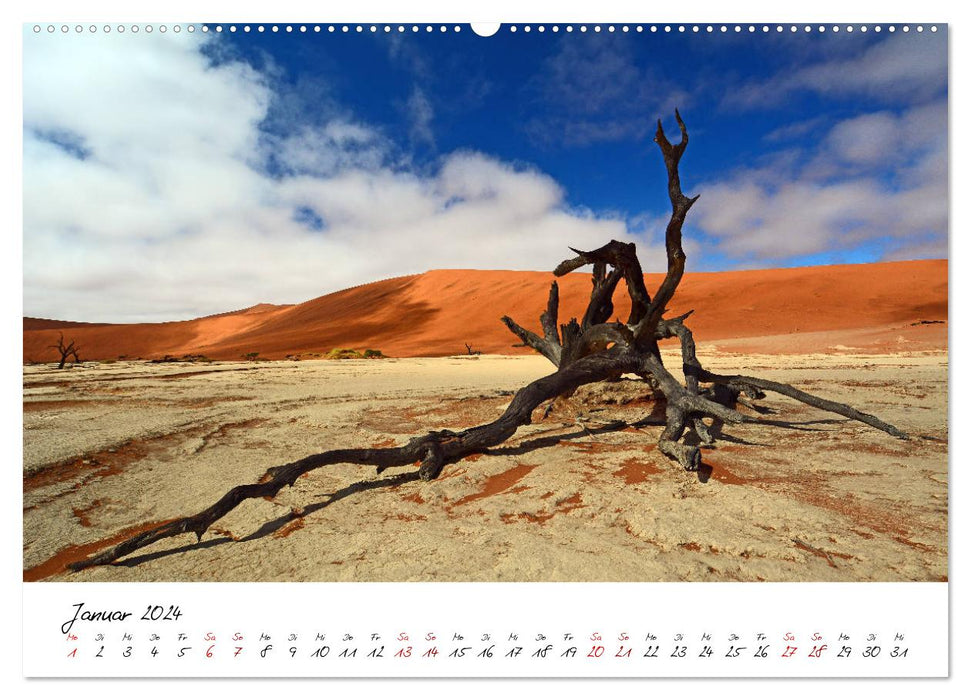 Namibie - peinte à partir de sable et de vent (calendrier mural CALVENDO 2024) 