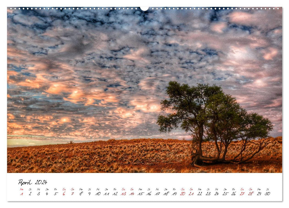 Namibie - peinte à partir de sable et de vent (calendrier mural CALVENDO 2024) 