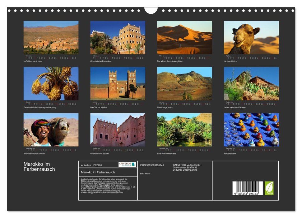 Morocco in a riot of colors (CALVENDO wall calendar 2024) 