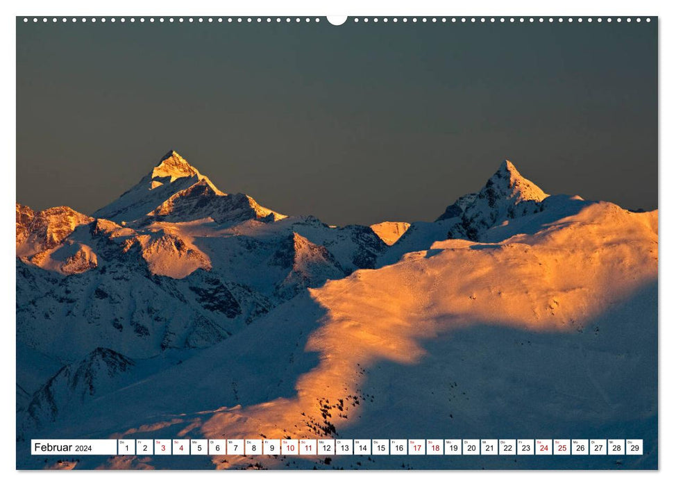 Alpenglow in the mountains in Salzburger Land (CALVENDO wall calendar 2024) 