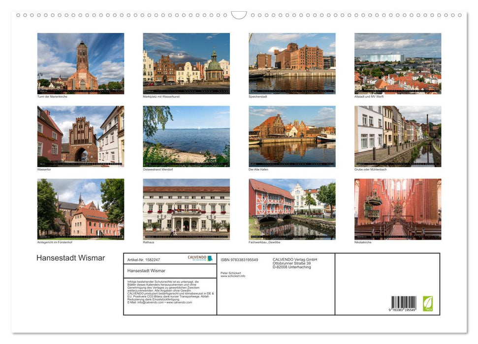 Hanseatic City of Wismar (CALVENDO wall calendar 2024) 