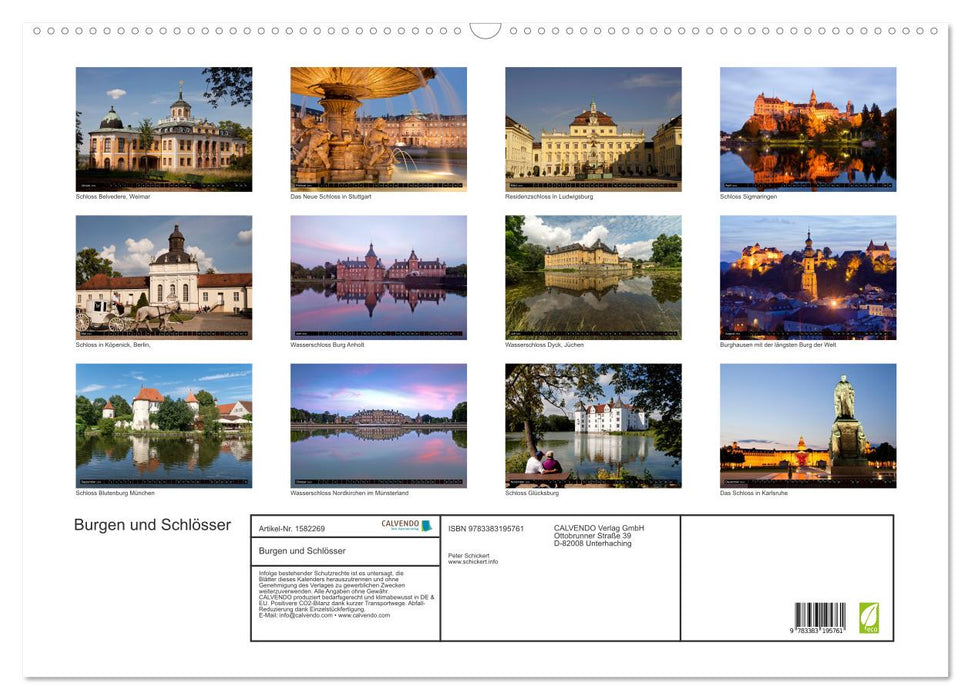 Castles and palaces (CALVENDO wall calendar 2024) 