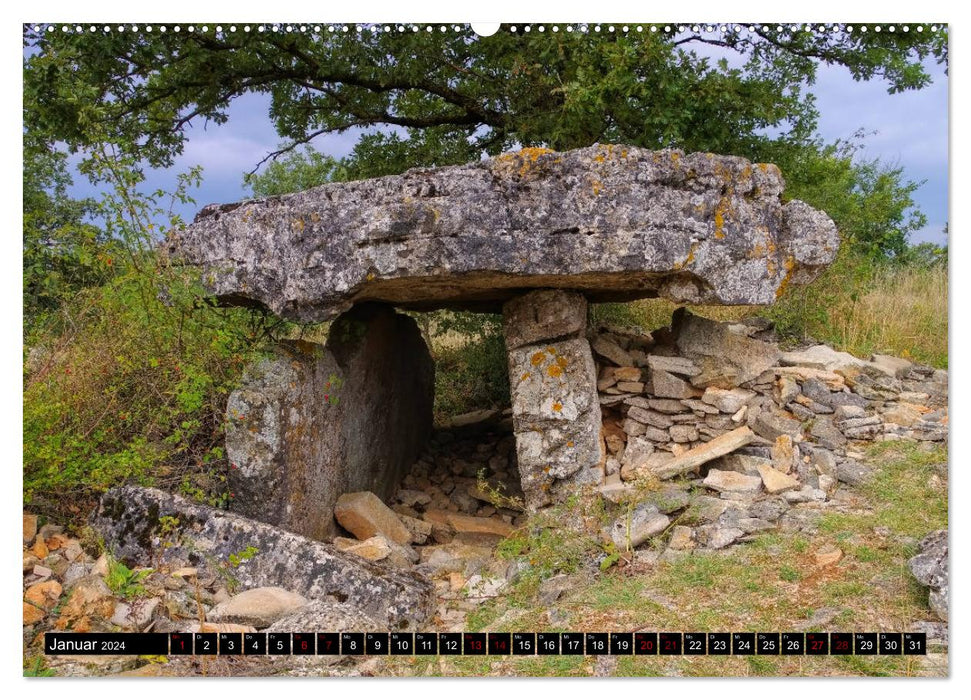 Dolmens and menhirs - megalithic culture in Europe (CALVENDO Premium Wall Calendar 2024) 