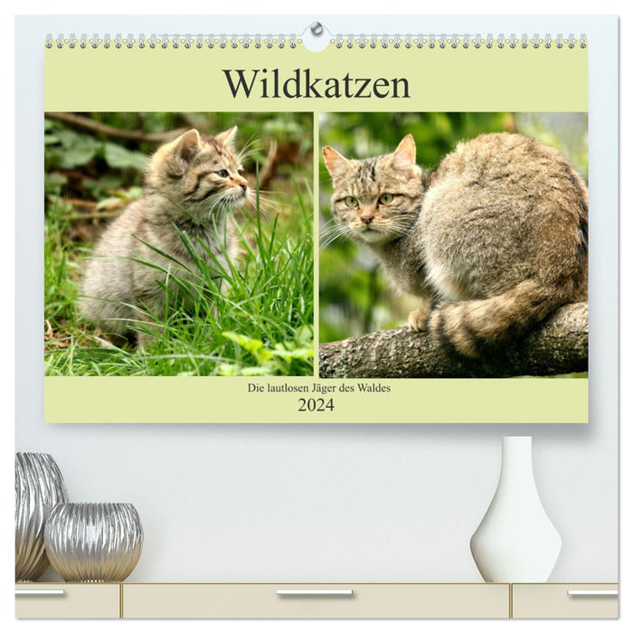 Wildcats - The silent hunters of the forest (CALVENDO Premium Wall Calendar 2024) 