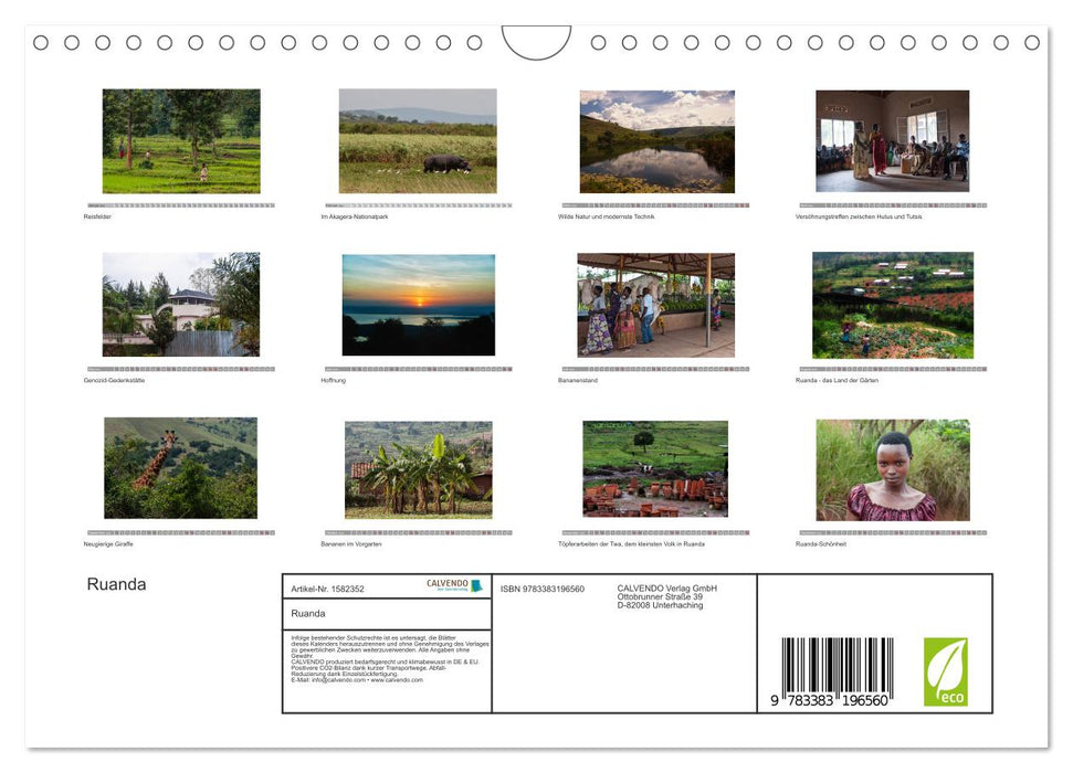 Rwanda (CALVENDO wall calendar 2024) 