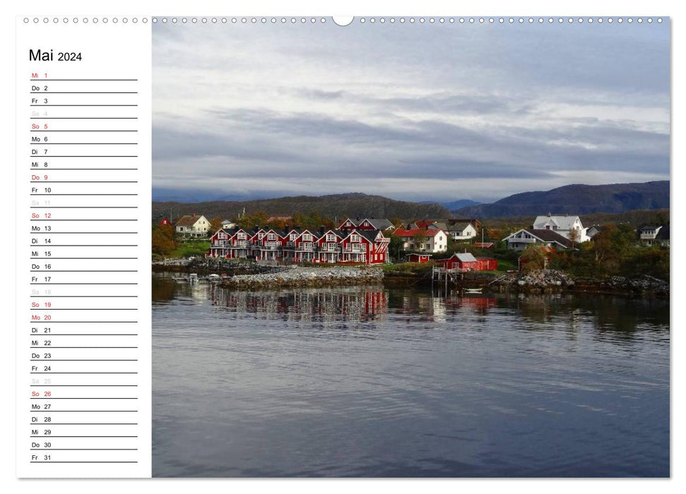 Impressions de Norvège le long du Hurtigruten (calendrier mural CALVENDO 2024) 