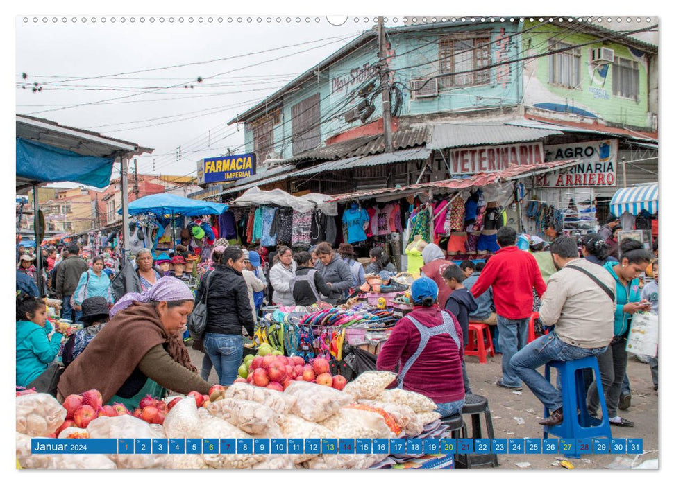 Farbenfrohes Bolivien (CALVENDO Wandkalender 2024)