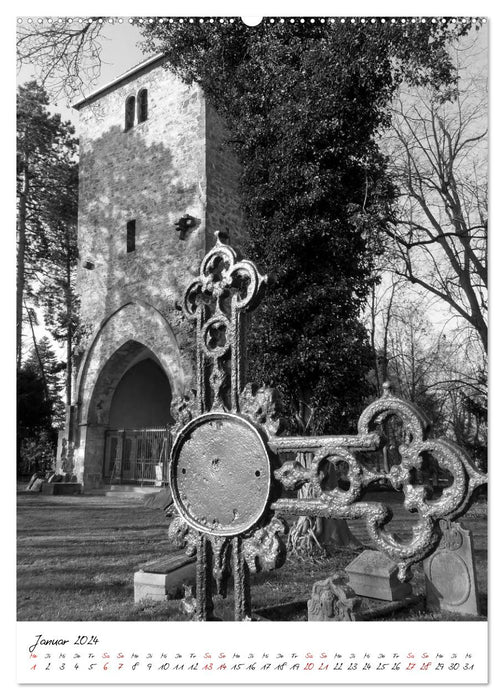 Glaube und Religion - Symbolik in monochrom (CALVENDO Wandkalender 2024)