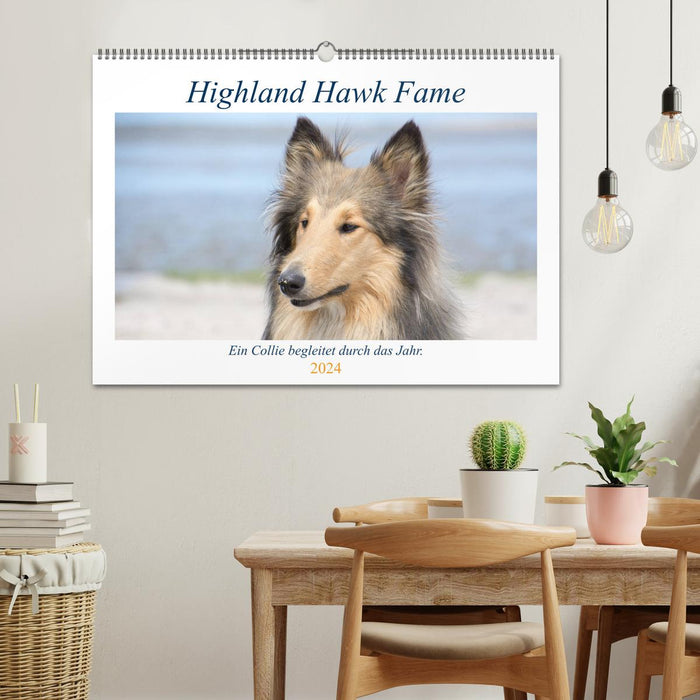 Highland Hawk Fame - Ein Collie begleitet durch das Jahr (CALVENDO Wandkalender 2024)