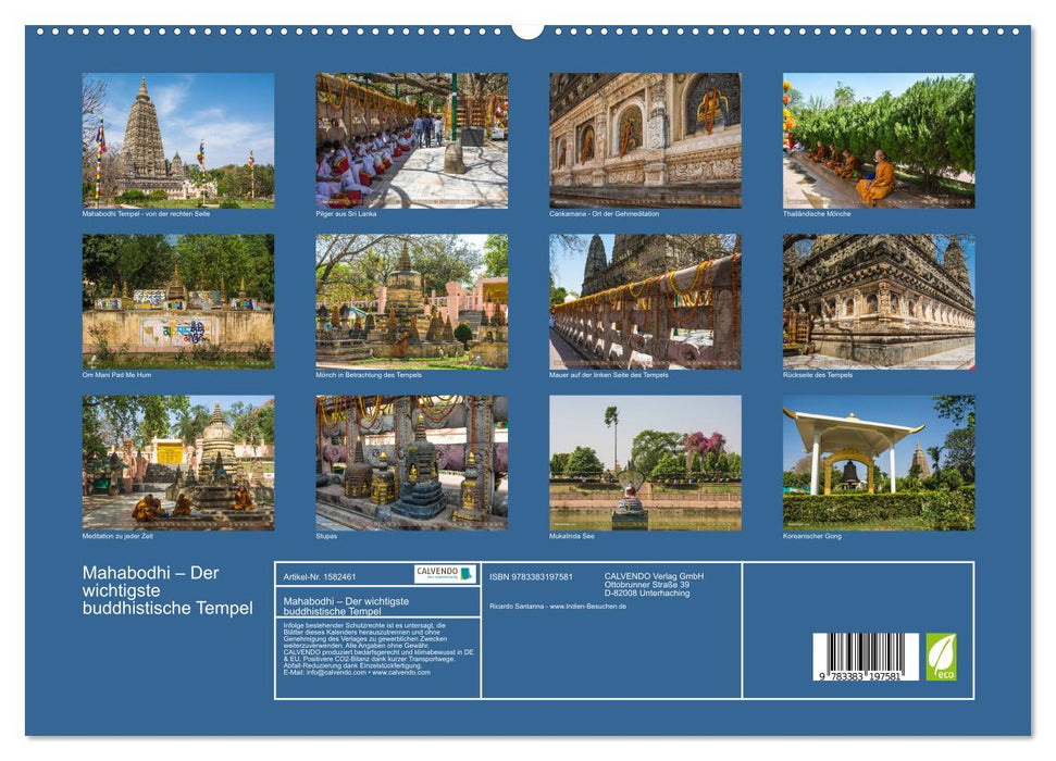 Mahabodhi - The most important Buddhist temple (CALVENDO Premium Wall Calendar 2024) 