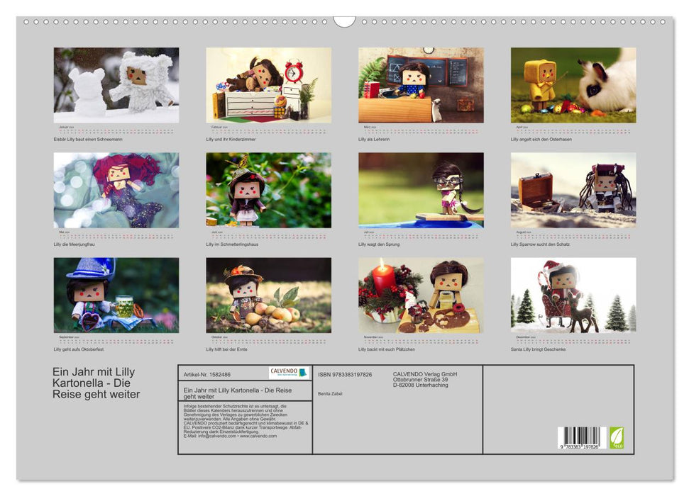 Un an avec Lilly Kartenella - Le voyage continue (Calendrier mural CALVENDO 2024) 