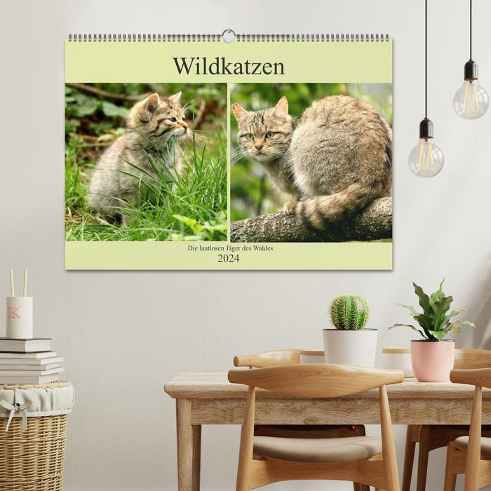 Wildkatzen - Die lautlosen Jäger des Waldes (CALVENDO Wandkalender 2024)