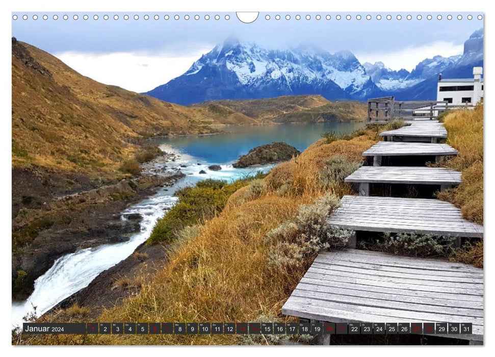 Patagonien - Parques Torres del Paine und Los Glaciares (CALVENDO Wandkalender 2024)