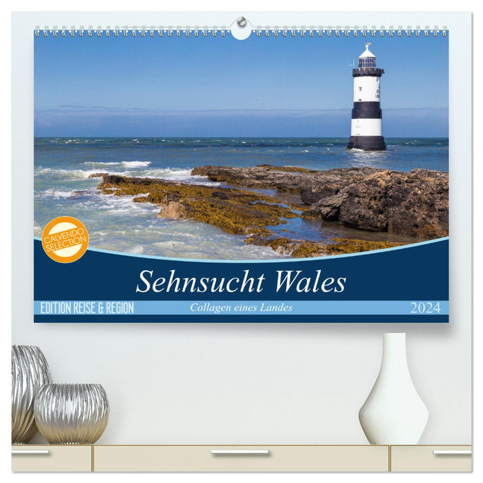 Sehnsucht Wales - Collagen eines Landes (CALVENDO Premium Wandkalender 2024)