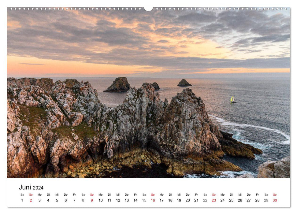 Küsten der Normandie und der Bretagne (CALVENDO Premium Wandkalender 2024)