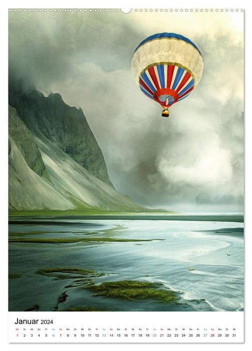 Heißluftballone - Romantische Bilder (CALVENDO Wandkalender 2024)