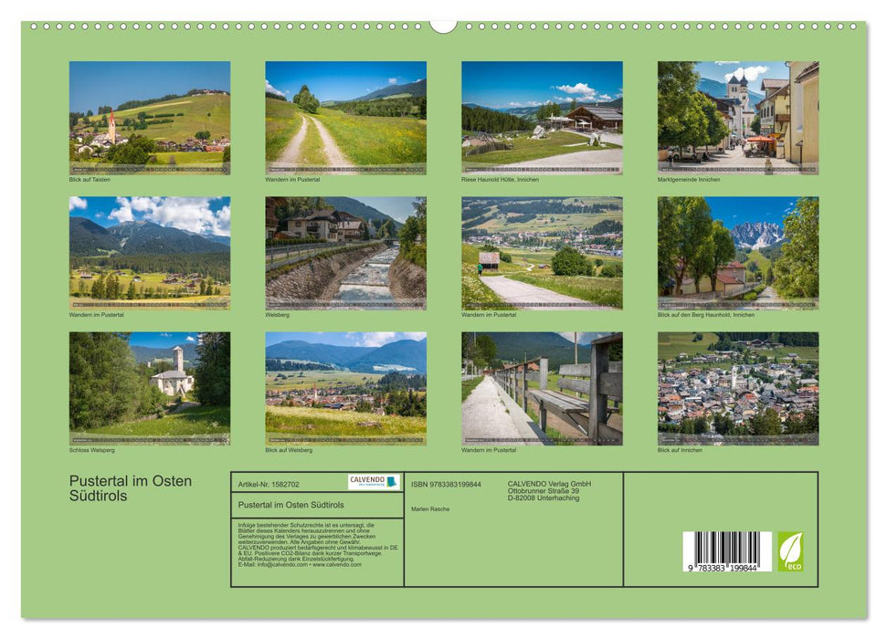 Pustertal im Osten Südtirols (CALVENDO Premium Wandkalender 2024)