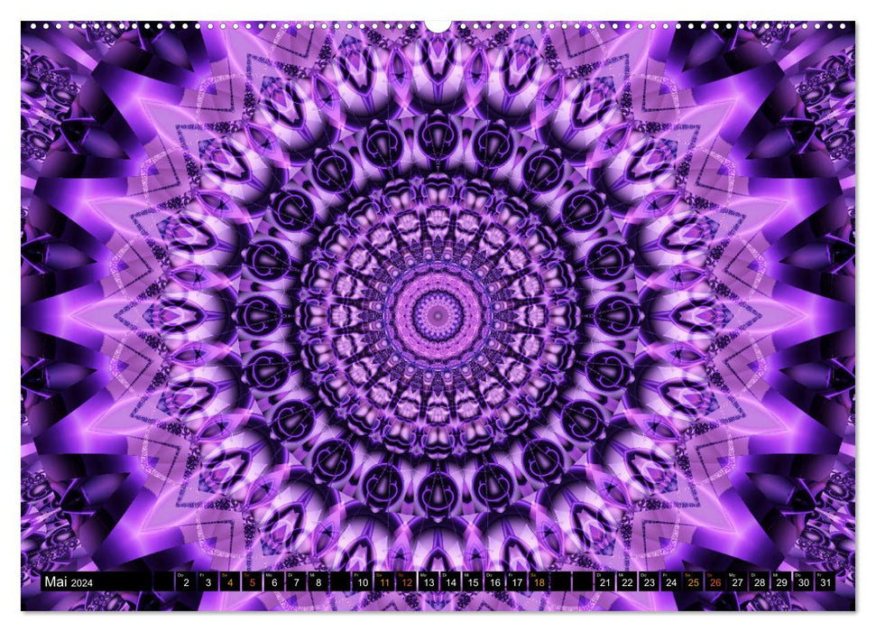 Energie - Mandalas, Spiritualität durch die Farbe Lila (CALVENDO Premium Wandkalender 2024)