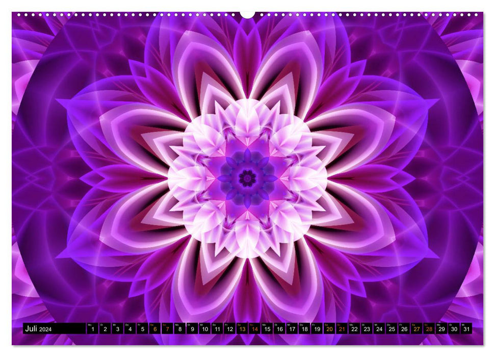 Energie - Mandalas, Spiritualität durch die Farbe Lila (CALVENDO Premium Wandkalender 2024)