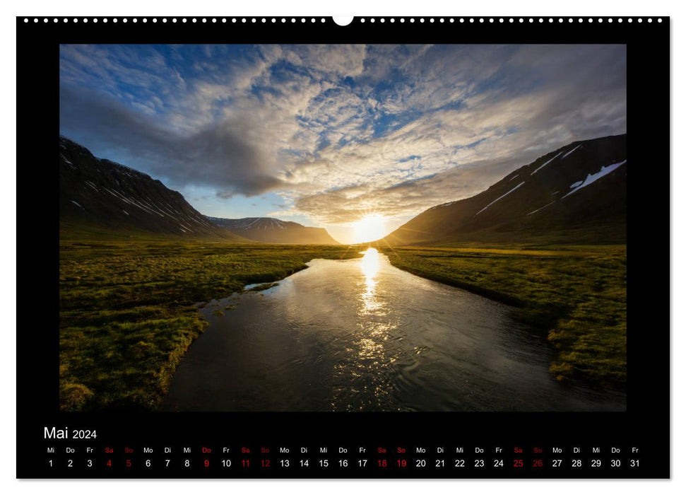 Islande - Un voyage en images (Calvendo Premium Wall Calendar 2024) 