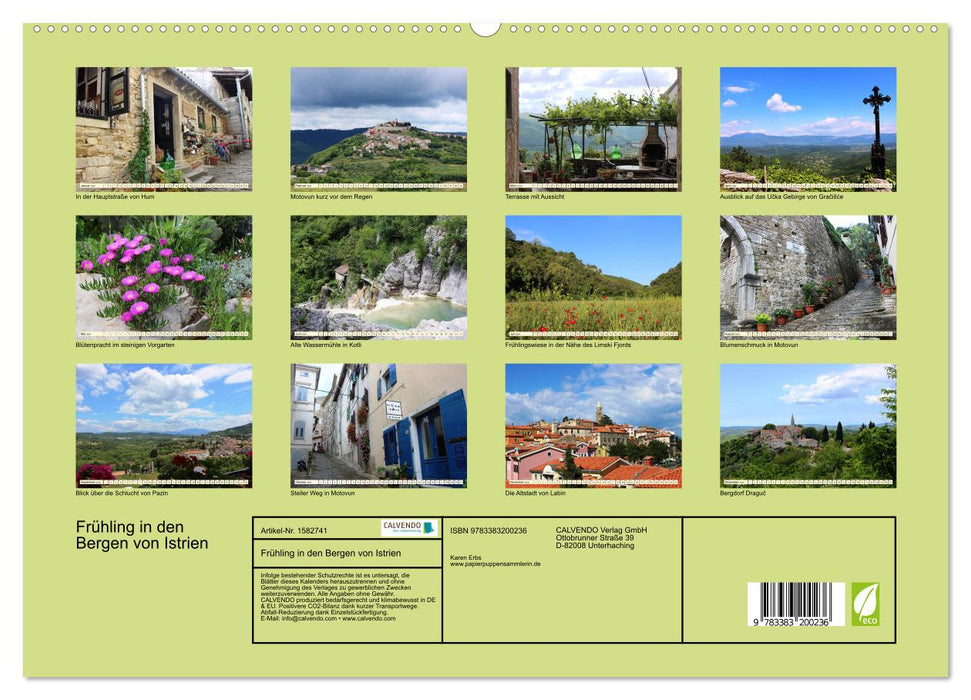 Frühling in den Bergen von Istrien (CALVENDO Premium Wandkalender 2024)