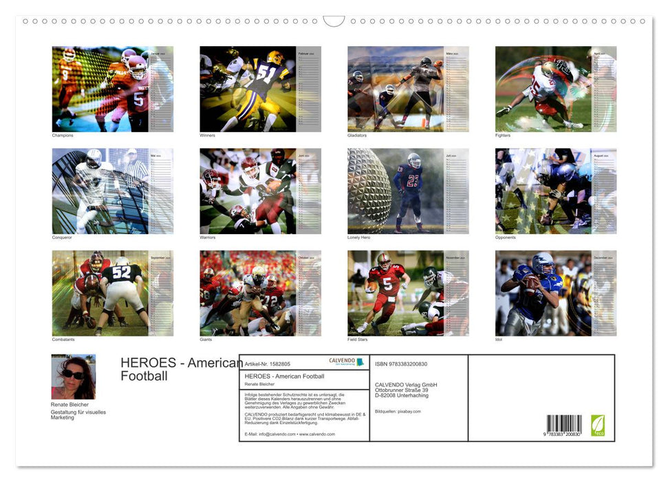 HEROES - American Football (CALVENDO Wandkalender 2024)