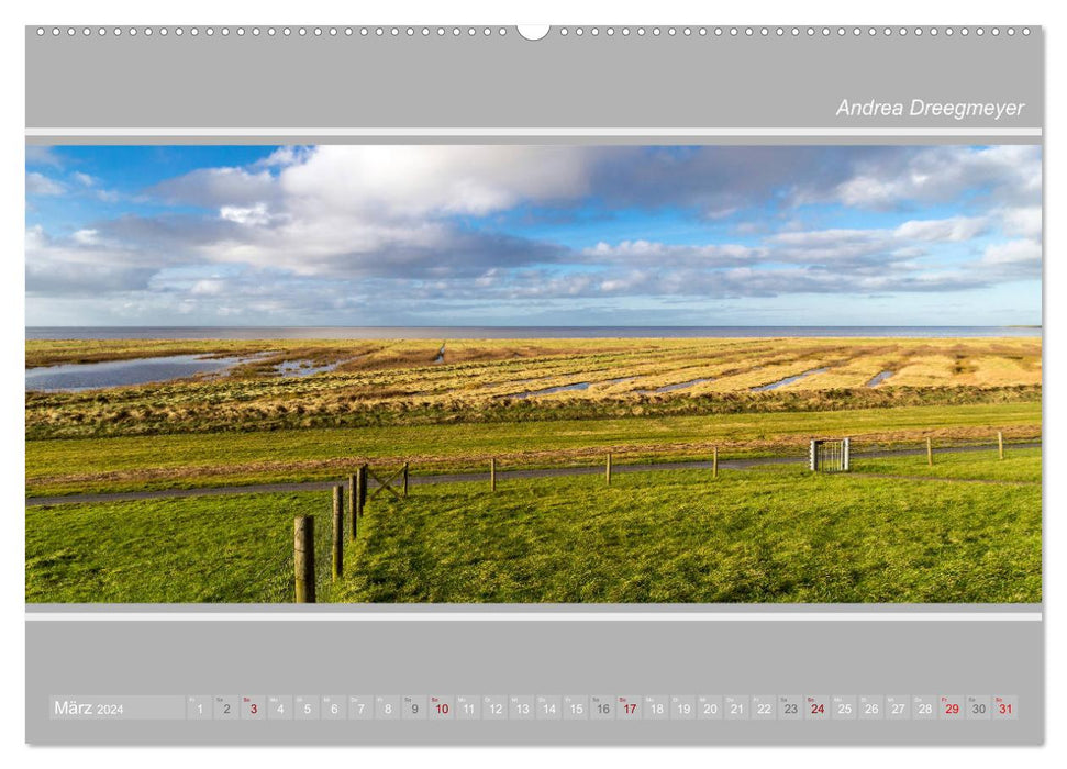 Krummhörn im Panorama-Format (CALVENDO Premium Wandkalender 2024)