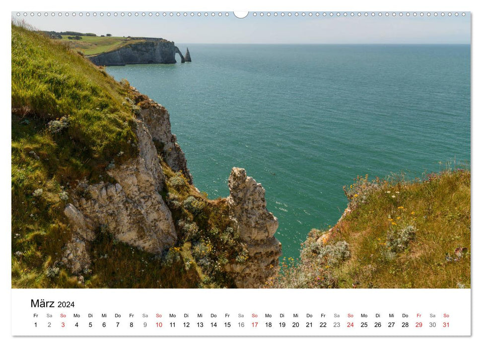 Côtes de Normandie et de Bretagne (Calendrier mural CALVENDO 2024) 