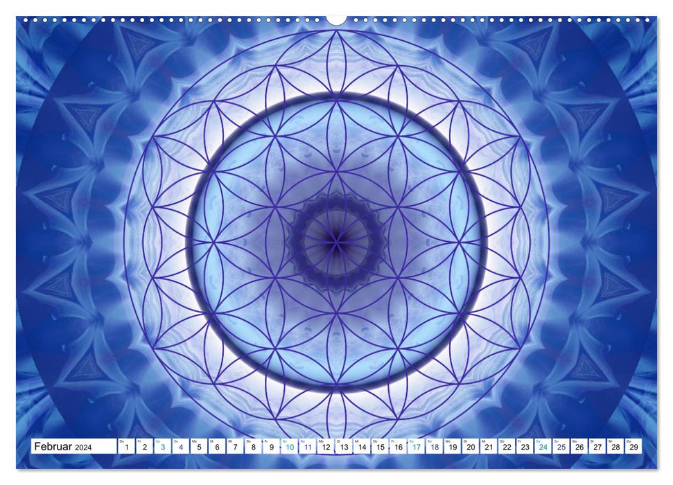 Energie-Mandalas in blau (CALVENDO Premium Wandkalender 2024)