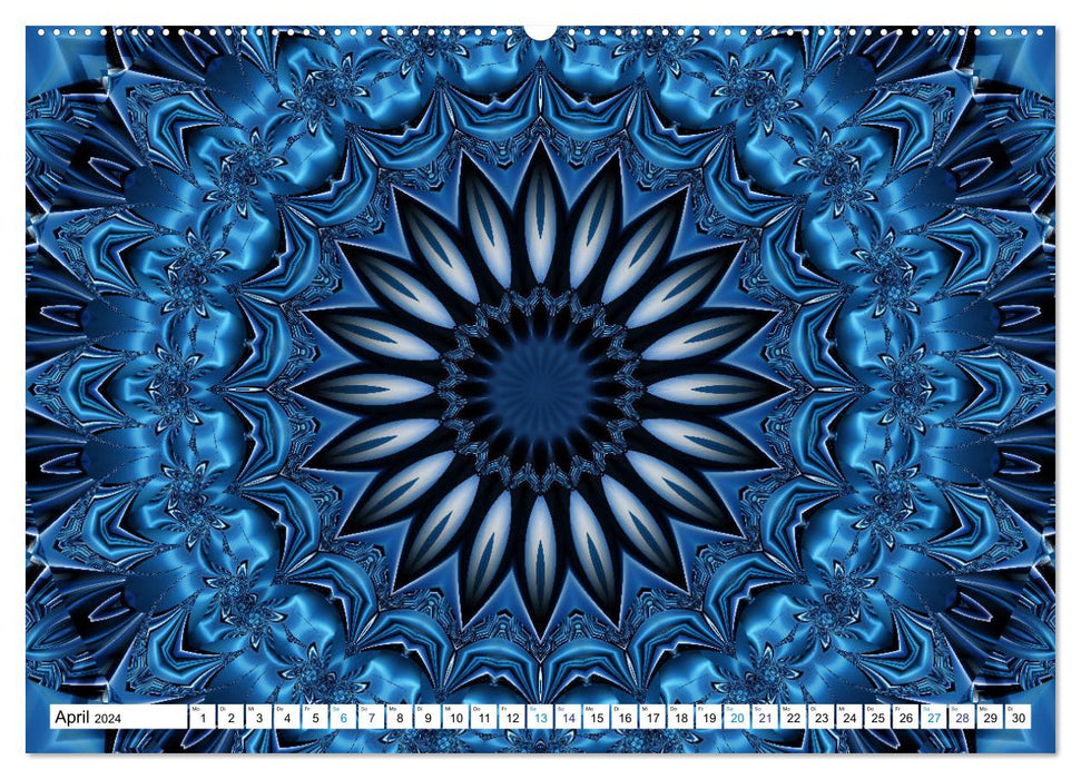 Energie-Mandalas in blau (CALVENDO Premium Wandkalender 2024)