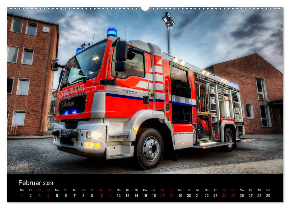 Service d'incendie professionnel de Braunschweig (Calvendo Premium Calendrier mural 2024) 