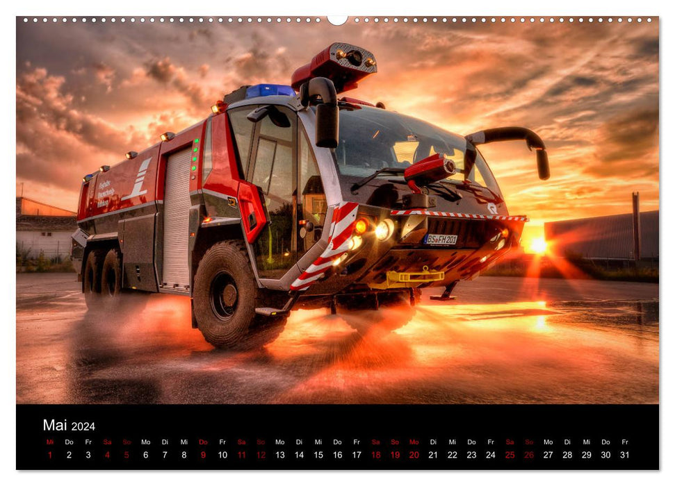 Service d'incendie professionnel de Braunschweig (Calvendo Premium Calendrier mural 2024) 