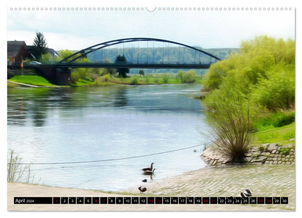 Picturesque Weserbergland - Beverungen (CALVENDO wall calendar 2024) 