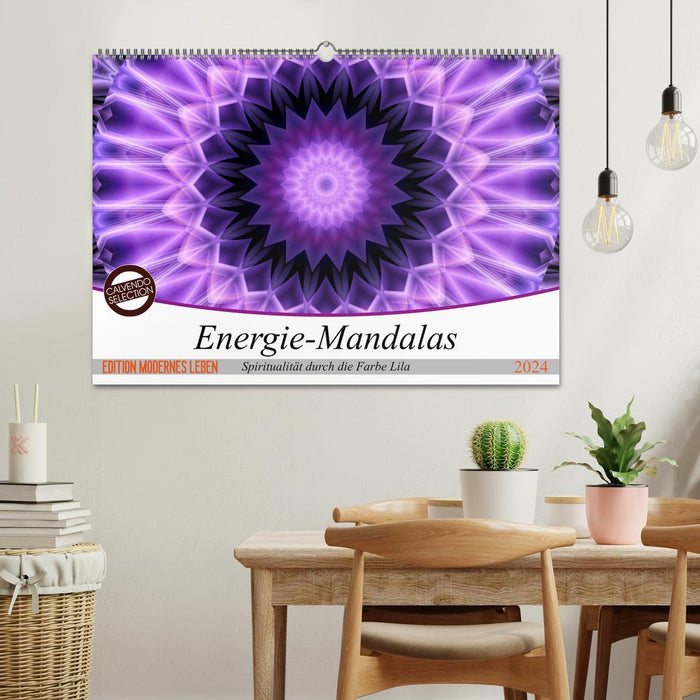 Énergie - mandalas, spiritualité à travers la couleur violet (Calendrier mural CALVENDO 2024) 