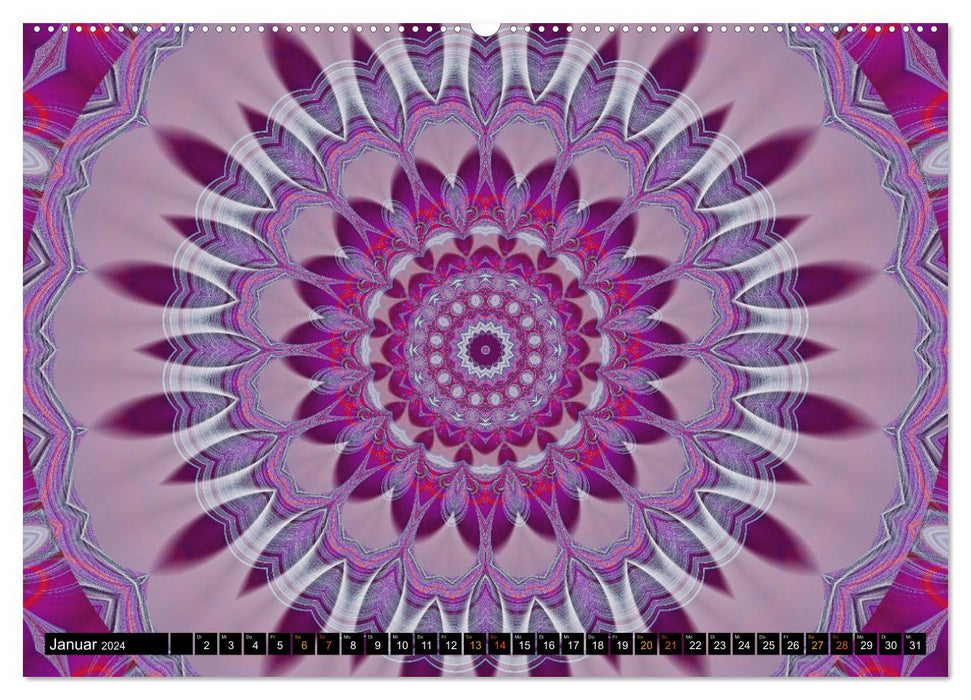 Energy - mandalas, spirituality through the color purple (CALVENDO wall calendar 2024) 