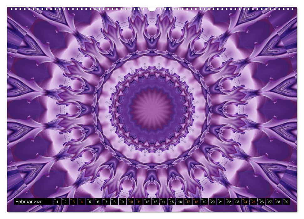 Energy - mandalas, spirituality through the color purple (CALVENDO wall calendar 2024) 