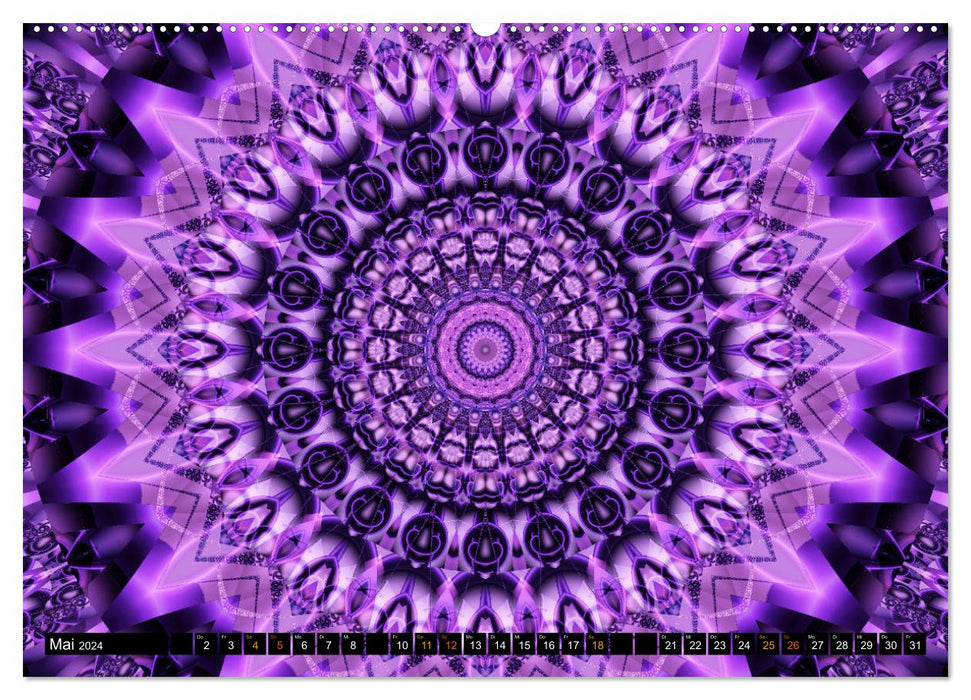 Energy - mandalas, spirituality through the color purple (CALVENDO wall calendar 2024) 