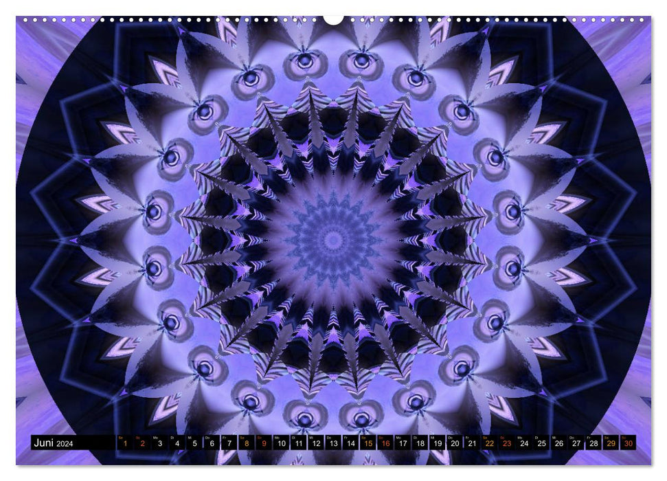 Energie - Mandalas, Spiritualität durch die Farbe Lila (CALVENDO Wandkalender 2024)
