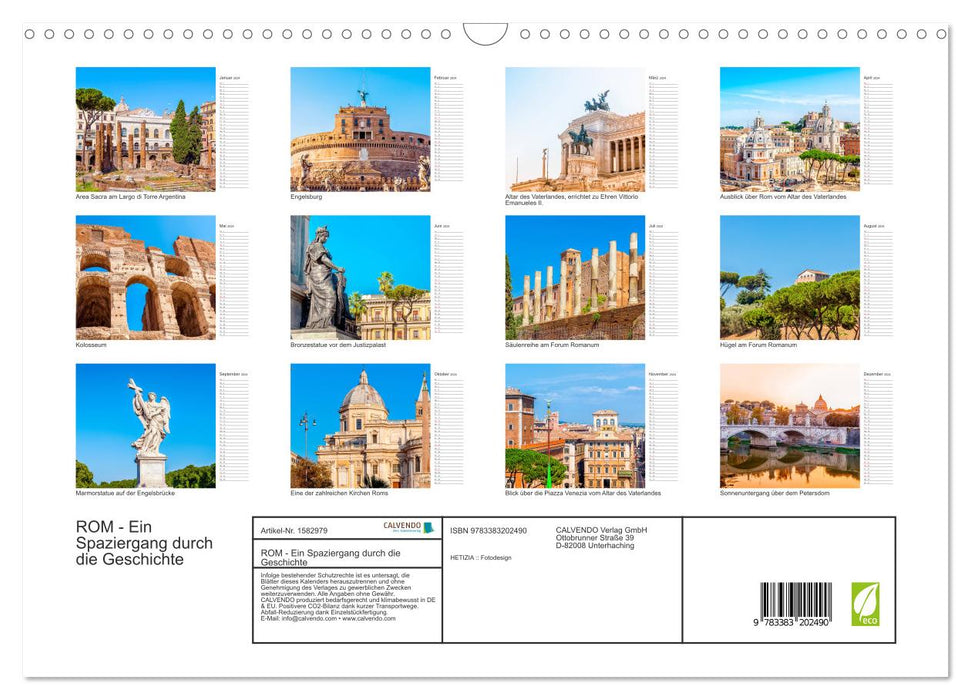 ROME - A walk through history (CALVENDO wall calendar 2024) 